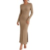 image:imageANRABESS Womens Long Sleeve Bodycon Maxi DressLight Brown