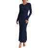 image:imageANRABESS Womens Long Sleeve Bodycon Maxi DressNavy Blue