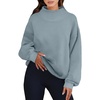 image:imageANRABESS Womens Mock Neck Sweatshirt Oversized PulloverDeep Blue