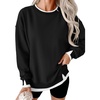 image:imageANRABESS Womens Oversized Sweatshirts Crew Neck Fall Pullover TopsBlack