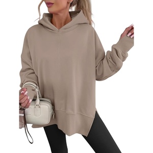 image:imageANRABESS Hoodies for Women Oversized Thumb Hole SweatshirtsCoffee Grey