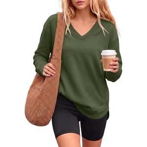image:imageANRABESS Long Sleeve Shirts for Women Fall V Neck SweatshirtsArmy Green