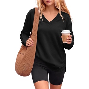 image:imageANRABESS Long Sleeve Shirts for Women Fall V Neck SweatshirtsBlack