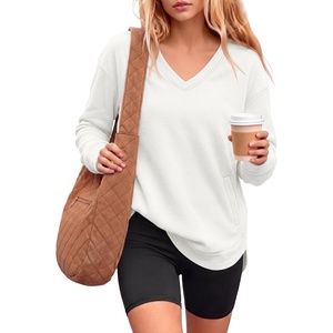 image:imageANRABESS Long Sleeve Shirts for Women Fall V Neck SweatshirtsWhite