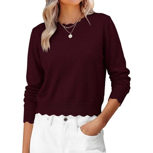 image:imageANRABESS Sweaters for Women Fall Long Sleeve LightweightDrak Red