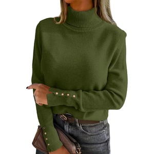 image:imageANRABESS Turtleneck Sweaters for Women Long Sleeve TopsArmy Green