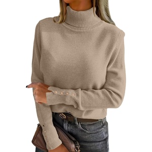image:imageANRABESS Turtleneck Sweaters for Women Long Sleeve TopsBright Tan
