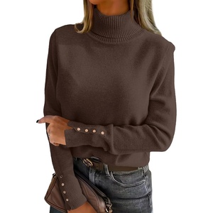 image:imageANRABESS Turtleneck Sweaters for Women Long Sleeve TopsChocola