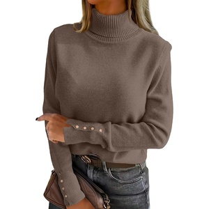 image:imageANRABESS Turtleneck Sweaters for Women Long Sleeve TopsNutmeg