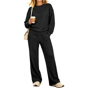 image:imageANRABESS Two Piece Sets for Women Fleece Lounge Fall Outfits SweatsuitsBlack