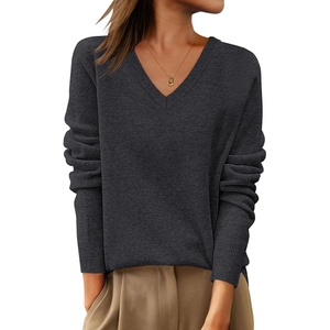 image:imageANRABESS Women 100 Wool Long Sleeve Sweaters Fall Business Casual OutfitsDeep Gray