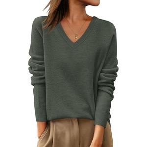 image:imageANRABESS Women 100 Wool Long Sleeve Sweaters Fall Business Casual OutfitsGreen