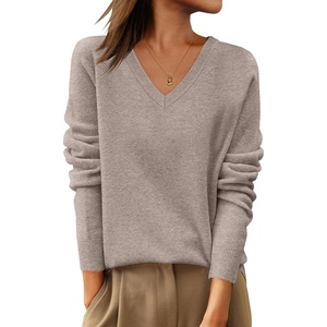 image:imageANRABESS Women 100 Wool Long Sleeve Sweaters Fall Business Casual OutfitsKhaki