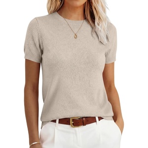 image:imageANRABESS Womens 100 Wool Short Sleeve SweaterApricot