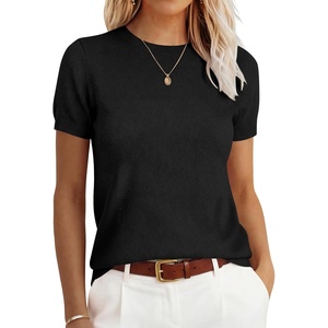 image:imageANRABESS Womens 100 Wool Short Sleeve SweaterBlack