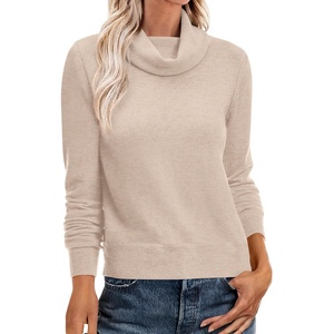 image:imageANRABESS Womens Cowl Neck Long Sleeve Fall Light SweaterAlmond