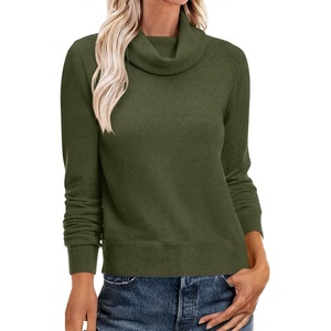 image:imageANRABESS Womens Cowl Neck Long Sleeve Fall Light SweaterArmy Green