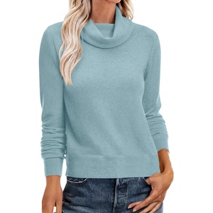 image:imageANRABESS Womens Cowl Neck Long Sleeve Fall Light SweaterLight Blue