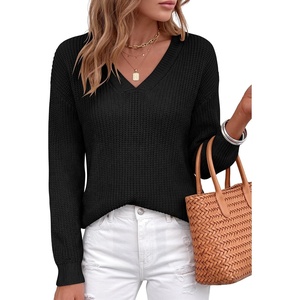 image:imageANRABESS Womens Fall V Neck Sweater 2026 Fall OutfitsBlack