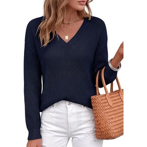 image:imageANRABESS Womens Fall V Neck Sweater 2026 Fall OutfitsNavy Blue