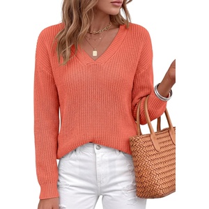 image:imageANRABESS Womens Fall V Neck Sweater 2026 Fall OutfitsOrange