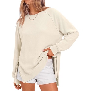 image:imageANRABESS Womens Oversized Crewneck Tunic SweatshirtApricot