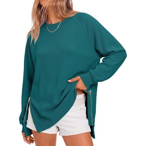 image:imageANRABESS Womens Oversized Crewneck Tunic SweatshirtDusty Blue