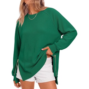 image:imageANRABESS Womens Oversized Crewneck Tunic SweatshirtGreen