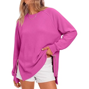 image:imageANRABESS Womens Oversized Crewneck Tunic SweatshirtHot Pink