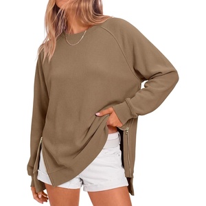 image:imageANRABESS Womens Oversized Crewneck Tunic SweatshirtKhaki
