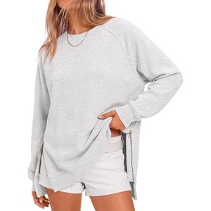 image:imageANRABESS Womens Oversized Crewneck Tunic SweatshirtLight Gray