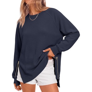 image:imageANRABESS Womens Oversized Crewneck Tunic SweatshirtNavy Blue