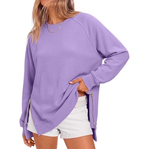 image:imageANRABESS Womens Oversized Crewneck Tunic SweatshirtPurple