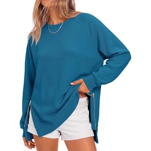 image:imageANRABESS Womens Oversized Crewneck Tunic SweatshirtSteel Blue