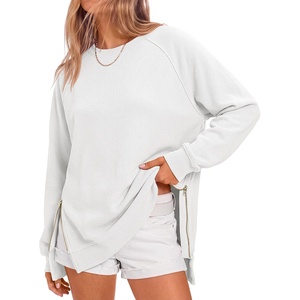 image:imageANRABESS Womens Oversized Crewneck Tunic SweatshirtWhite