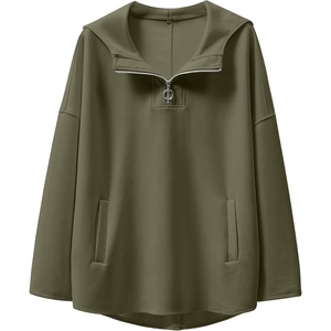 image:imageANRABESS Womens Oversized Hoodies Quarter Zip PulloverOlive Green