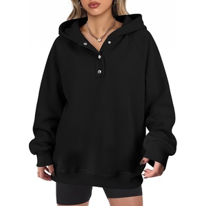 image:imageANRABESS Womens Oversized Hoodies V Neck Henley SweatshirtsBlack