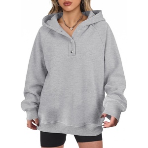 image:imageANRABESS Womens Oversized Hoodies V Neck Henley SweatshirtsGrey