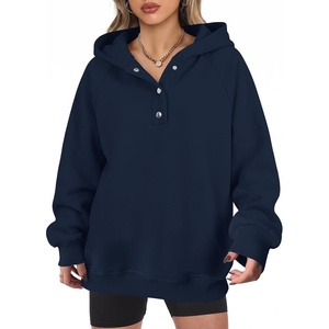 image:imageANRABESS Womens Oversized Hoodies V Neck Henley SweatshirtsNavy