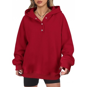 image:imageANRABESS Womens Oversized Hoodies V Neck Henley SweatshirtsRed