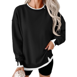 image:imageANRABESS Womens Oversized Sweatshirts Crew Neck Fall Pullover TopsBlack