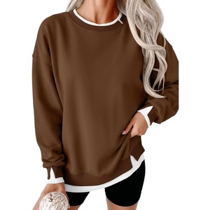 image:imageANRABESS Womens Oversized Sweatshirts Crew Neck Fall Pullover TopsCoffee