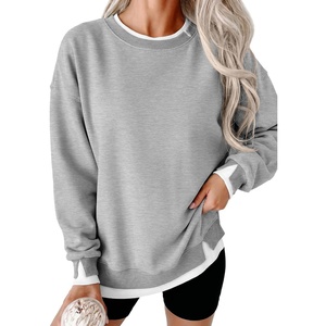 image:imageANRABESS Womens Oversized Sweatshirts Crew Neck Fall Pullover TopsGrey