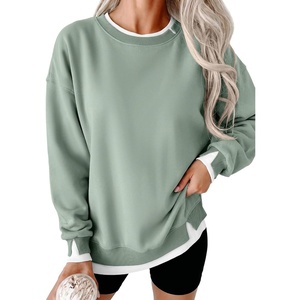 image:imageANRABESS Womens Oversized Sweatshirts Crew Neck Fall Pullover TopsGrey Green