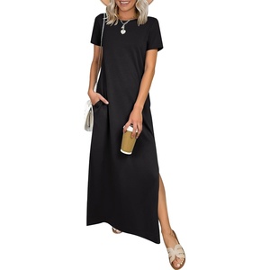 image:imageANRABESS Womens Summer Maxi Dresses Wrinkle Free with PocketsBlack