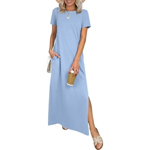 image:imageANRABESS Womens Summer Maxi Dresses Wrinkle Free with PocketsLight Blue