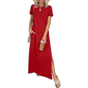 image:imageANRABESS Womens Summer Maxi Dresses Wrinkle Free with PocketsRed