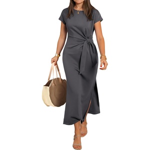 image:imageANRABESS Womens Summer WrinkleFree Maxi DressDeep Grey