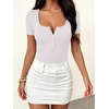 image:imageANRABESS Bodysuits for Women Summer Short Sleeve Scoop Neck Henley TopsWhite