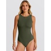 image:imageANRABESS Bodysuits for Women Summer Sleeveless Bodysuit Slim Fit Tank TopsArmy Green